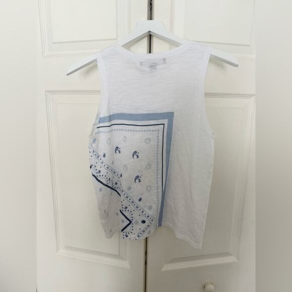 Skull Cashmere Cotton Graphic Print Top Bandana Print Tank Top Cotton Size Small - Picture 5 of 7